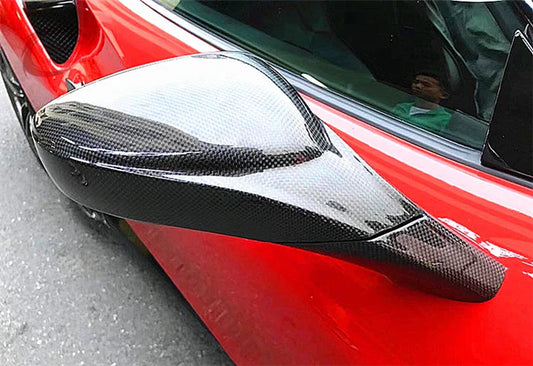 Ferrari 488 GTB Spider - C Style Carbon Fiber Side Mirror Caps