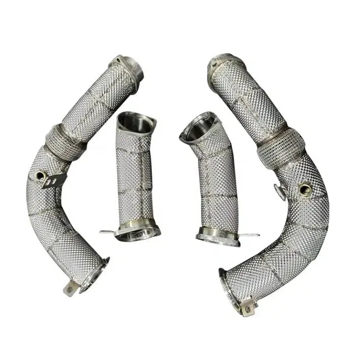 BMW X5M / X6M 2019-2025 – Full Catless Downpipes with Heat Shield