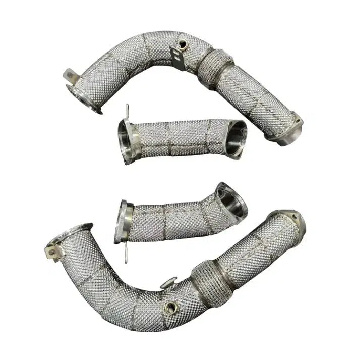 BMW X5M / X6M 2019-2025 – Full Catless Downpipes with Heat Shield