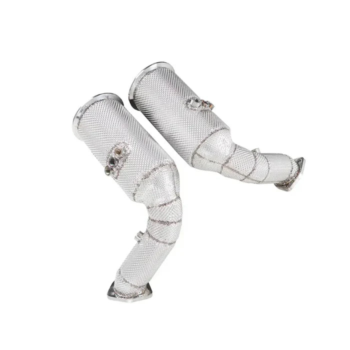 Audi SQ7 / SQ8 / RSQ8 (4.0L V8 Twin-Turbo) – Catless High Flow Downpipes with Heat Shield