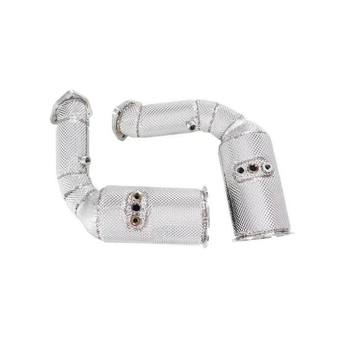 Audi SQ7 / SQ8 / RSQ8 (4.0L V8 Twin-Turbo) – Catless High Flow Downpipes with Heat Shield