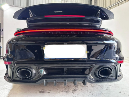 Porsche 911 992 Turbo S - T Style Carbon Fiber Rear Diffuser