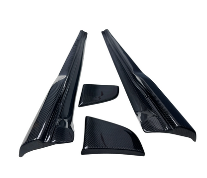 Porsche 911 992 - Carbon Fiber Finned Side Skirt Extensions