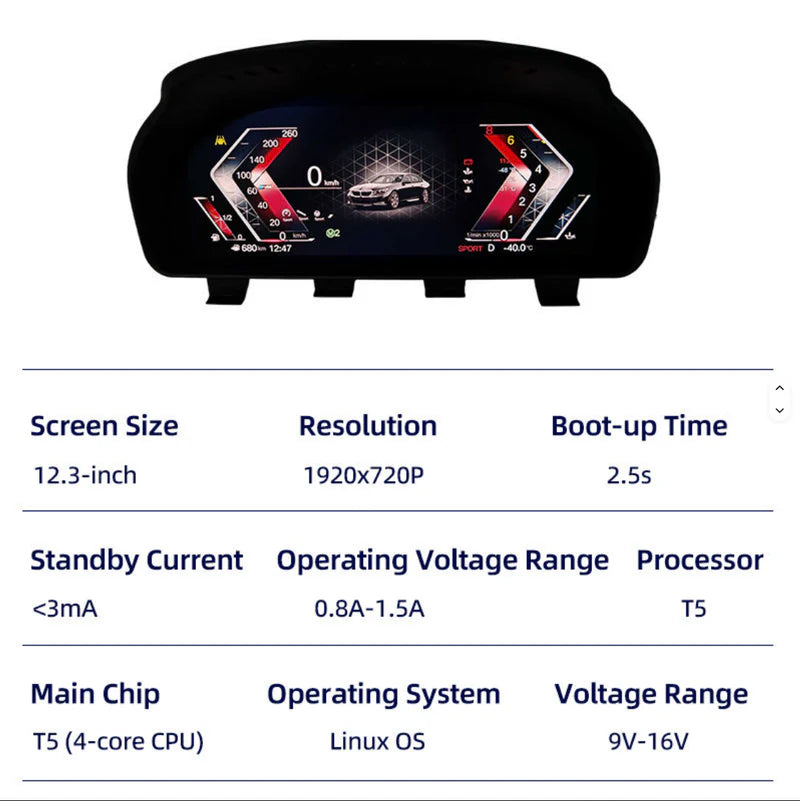 BMW X3 F25 / X4 F26 / X5 F15 / X6 F16 (2011–2018) – Digital Instrument Cluster Upgrade with Apple CarPlay (Plug & Play)