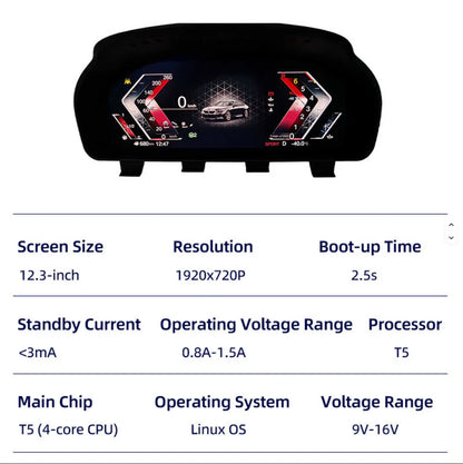 BMW X3 F25 / X4 F26 / X5 F15 / X6 F16 (2011–2018) – Digital Instrument Cluster Upgrade with Apple CarPlay (Plug & Play)