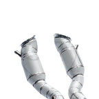 Ferrari F12 / 812 – High Flow Catless Exhaust Downpipes with X-Pipe & Heat Shield