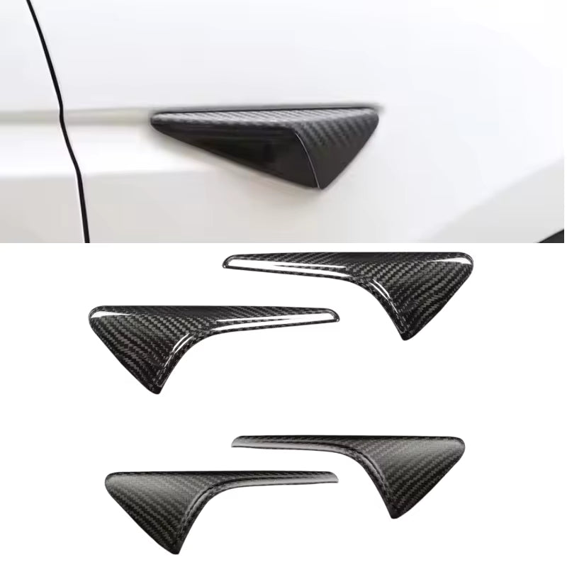 Tesla Model 3 / Y (2017–2023), Model S / X (2016–2022) – Real Dry Carbon Fiber Side Camera Covers
