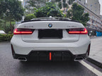 BMW G20 3 Series - TK Style Carbon Fiber Rear Diffuser w/ Brake Light