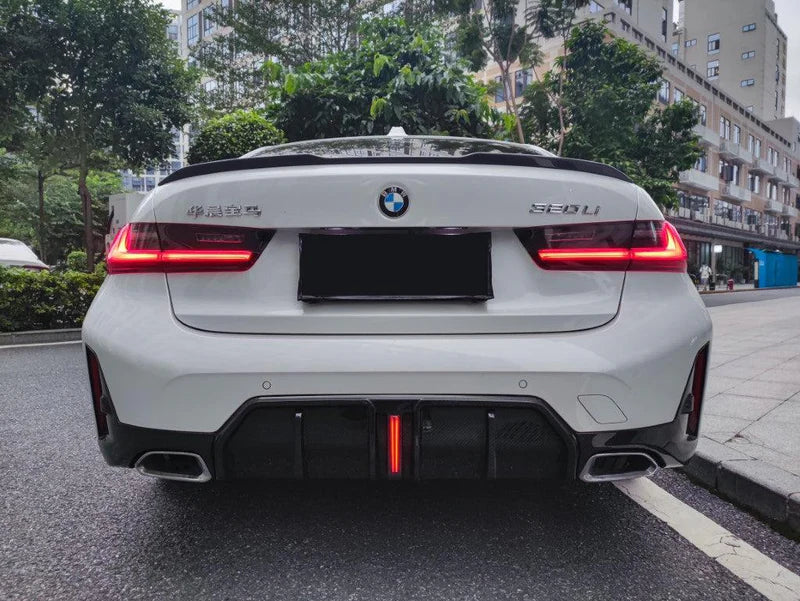 BMW G20 3 Series - TK Style Carbon Fiber Rear Diffuser w/ Brake Light