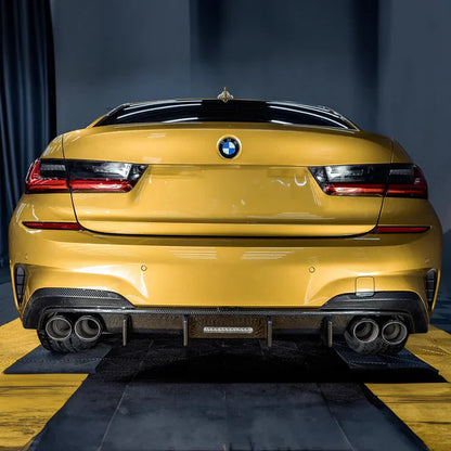 BMW G20 3 Series - TK Style Carbon Fiber Rear Diffuser w/ Brake Light