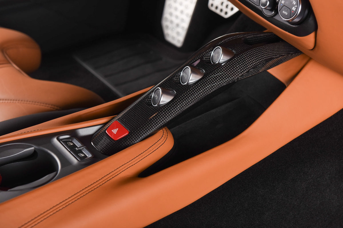 Ferrari F12 Berlinetta – Carbon Fiber Interior Center Console Cup Holder Panel Cover