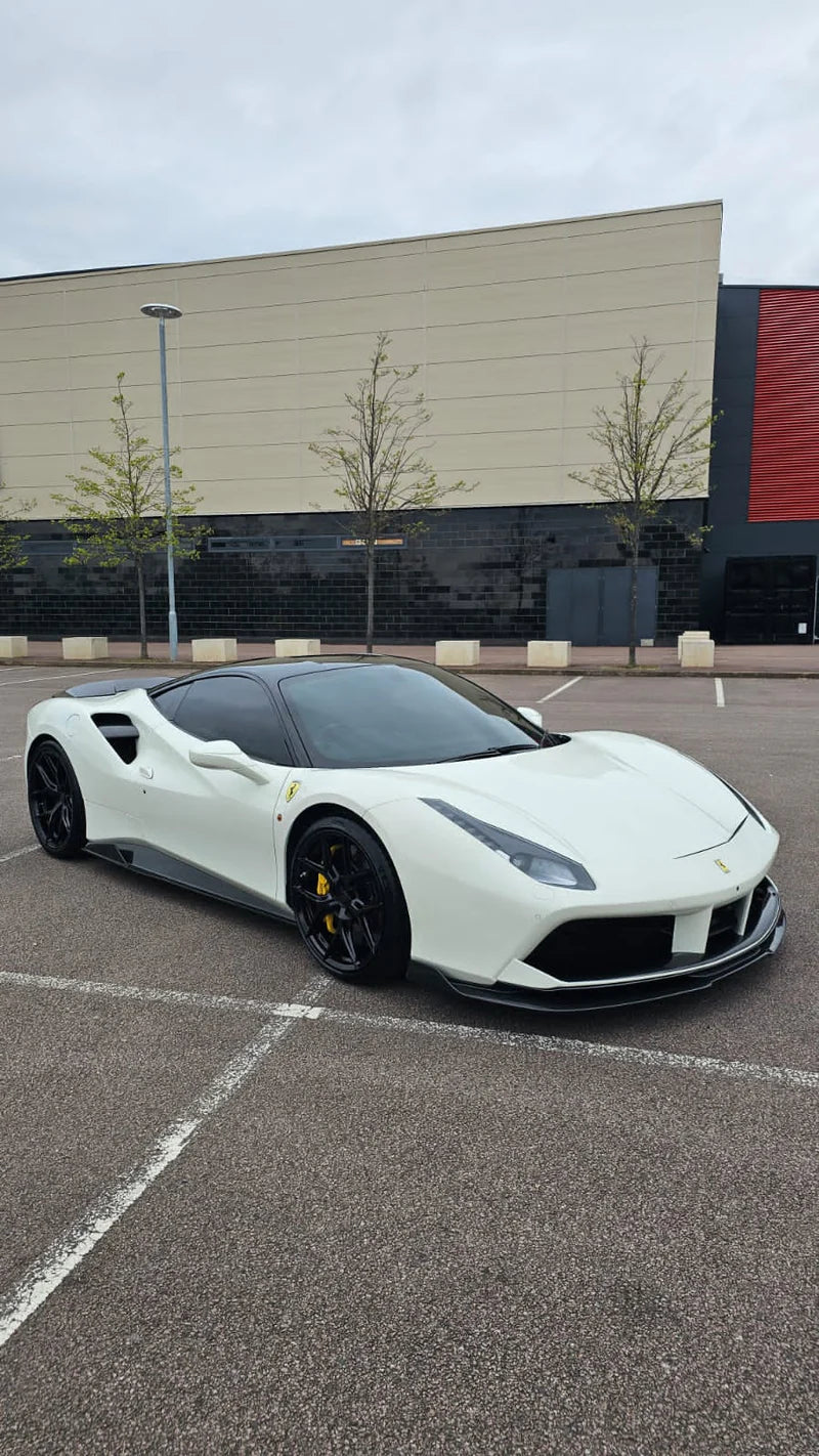 Ferrari 488 GTB 2015-2018 - V Style Carbon Fiber Front Bumper Splitter Lip