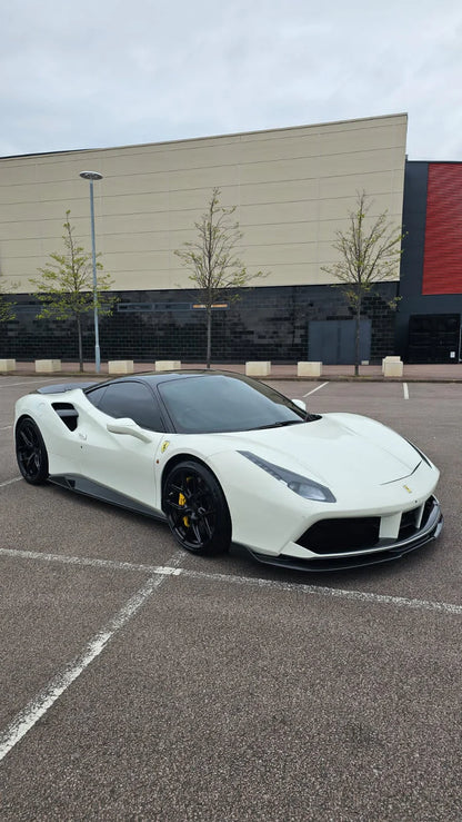 Ferrari 488 GTB 2015-2018 - V Style Carbon Fiber Front Bumper Splitter Lip