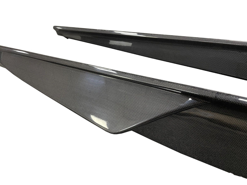 Ferrari 488 - V Style Carbon Fiber Side Skirt Extensions