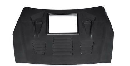 Nissan GT-R R35 (2008–2016) – V1 Carbon Fiber Vented Hood with Transparent Window