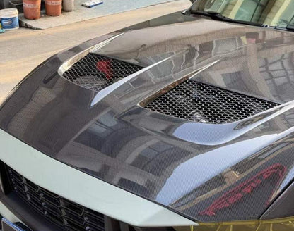 Ford Mustang S650 - GTD Style Carbon Fiber Vented Front Hood