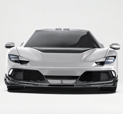 Ferrari 296 GTB / GTS - PT Prepreg Dry Carbon Fiber Front Splitter Lip Spoiler
