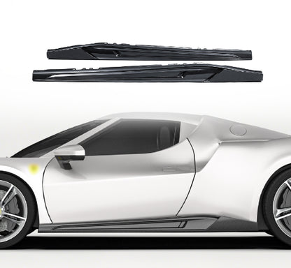 Ferrari 296 GTB / GTS - PT Prepreg Dry Carbon Fiber Side Skirt Extensions