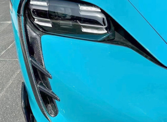 Porsche Taycan – M Style Carbon Fiber Front Air Vent Headlight Trim