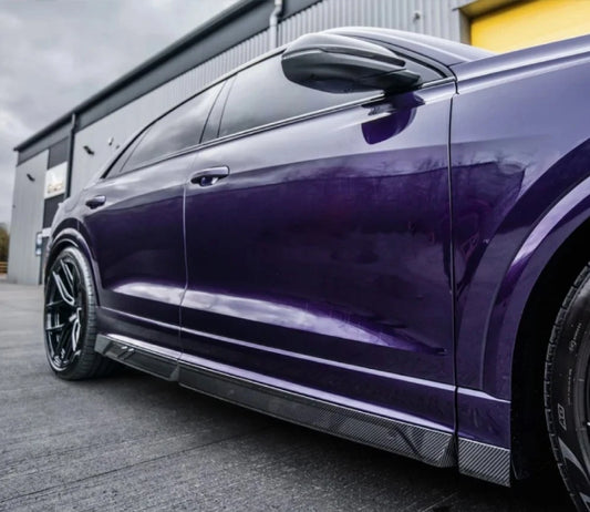 Audi Q8 RSQ8 Carbon Fiber Side Skirt Extensions