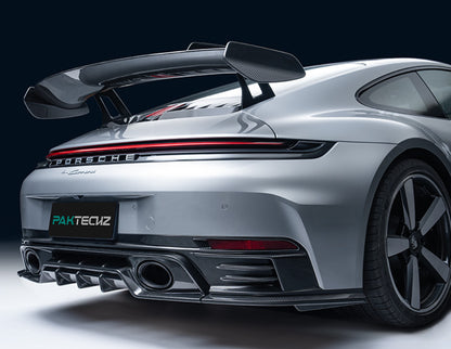 Porsche 911 992.2 Carrera / Carrera 4 / Carrera 4S / Carrera T - Paktechz Dry Carbon Fiber Upper Rear Diffuser