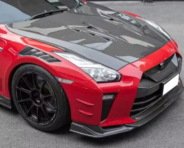 Nissan GT-R R35 - T Style Vented Carbon Fiber Front Engine Hood