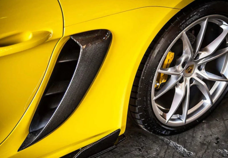 Porsche 718 Boxster / Cayman (2016+) - Dry Carbon Fiber GT4 Style Side Air Intake Vents