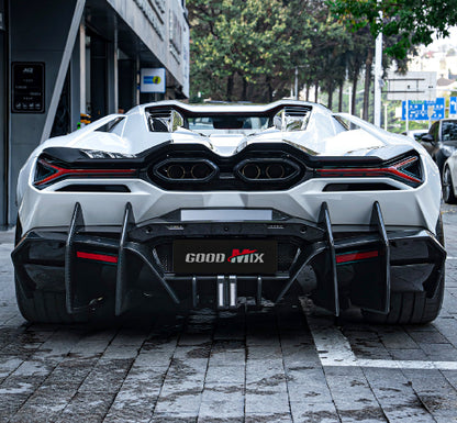 Lamborghini Revuelto - MSY Style Prepreg Dry Carbon Fiber Rear Diffuser Spoiler with LED Brake Light
