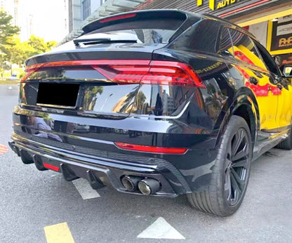 Audi Q8 (2020+) - Prepreg Carbon Fiber Rear Diffuser with LED Brake Light