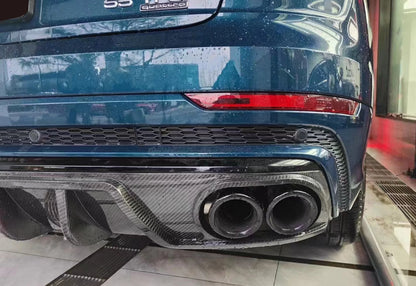 Audi Q8 (2020+) - Prepreg Carbon Fiber Rear Diffuser with LED Brake Light