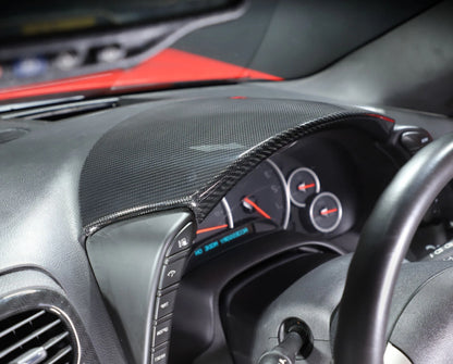 Chevrolet Corvette C6 (2005–2013) – Dry Carbon Fiber Dashboard Gauge Cluster Upper Trim