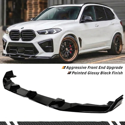 BMW X5M/X6M LCI - Gloss Black LT Style Front Bumper Lip Splitter