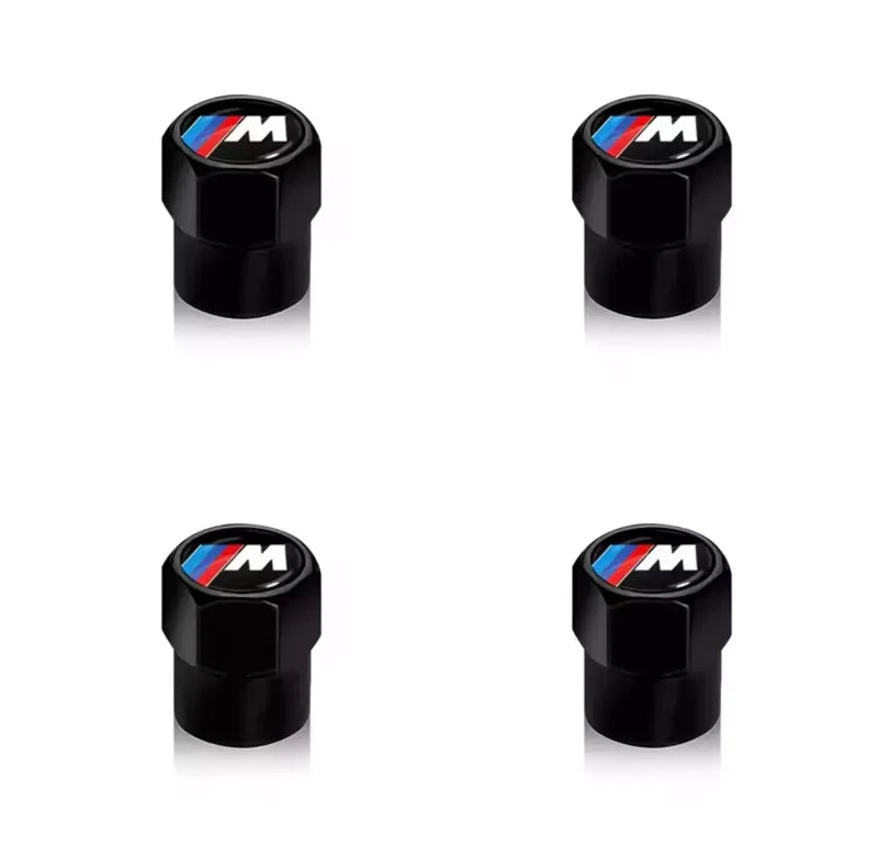 BMW M Style Wheel Tire Air Valve Caps Stem