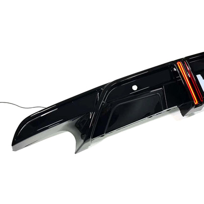 BMW X5/X5M LCI (2019–2026) - Gloss Black Rear Bumper Diffuser with LED Light