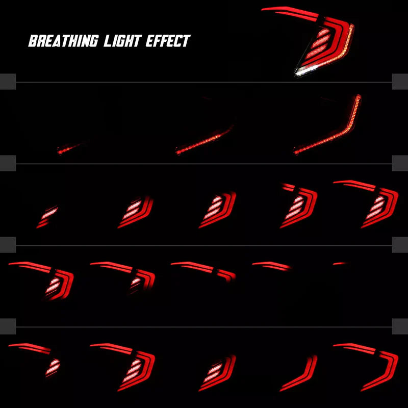 Honda Civic Sedan (2016–2021) – Clear LED Sequential Tail Light Set