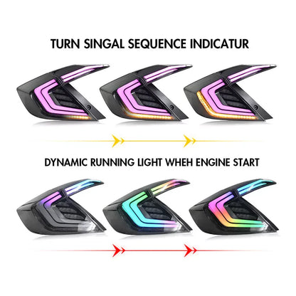 Honda Civic Sedan (2016–2021) – RGB LED Sequential Rear Tail Lights