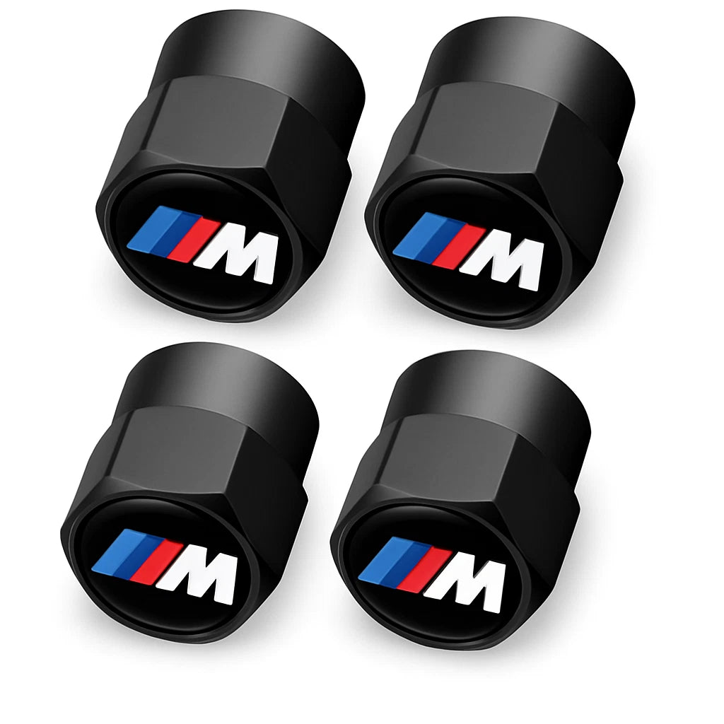 BMW M Style Wheel Tire Air Valve Caps Stem