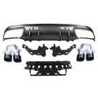 Mercedes W205 C300 / C43 AMG Sedan – Carbon Fiber Rear Diffuser with Exhaust Tips