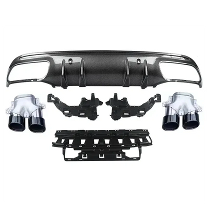 Mercedes W205 C300 / C43 AMG Sedan – Carbon Fiber Rear Diffuser with Exhaust Tips