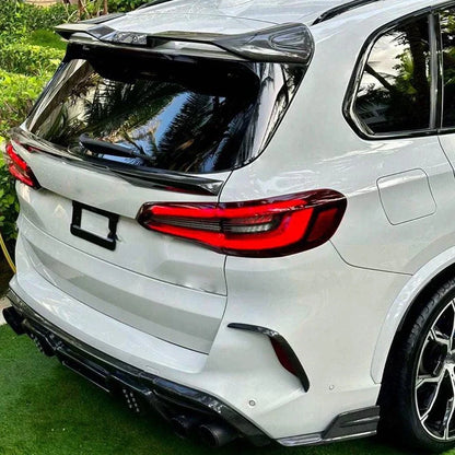 BMW X5M LCI - Gloss Black Rear Roof Spoiler Wing Extension