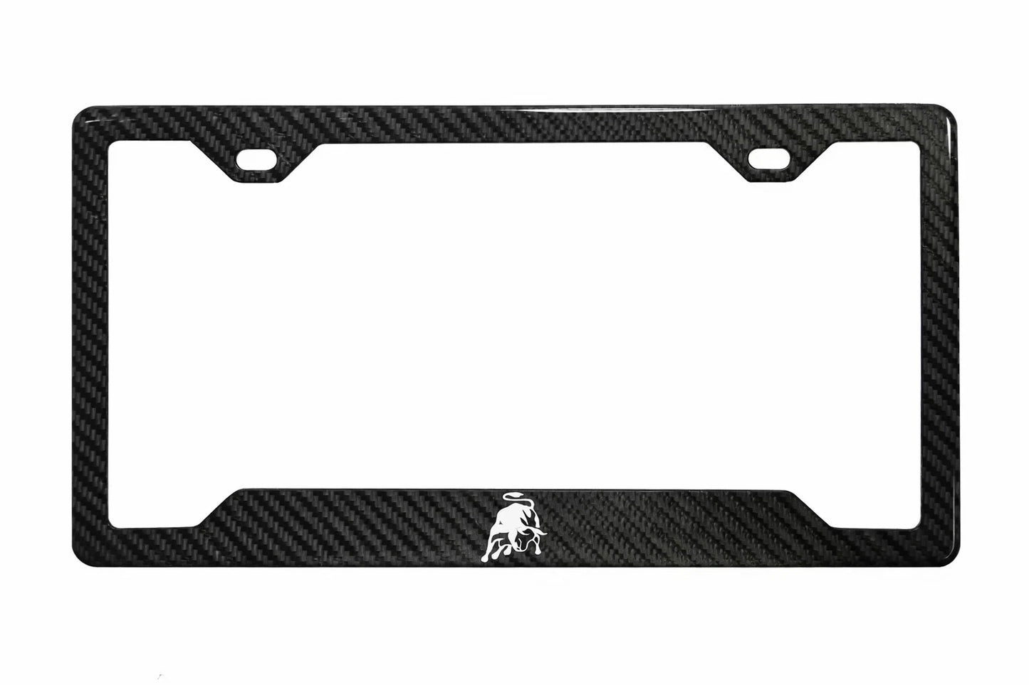 Lamborghini White Bull - Carbon Fiber License Plate Frame