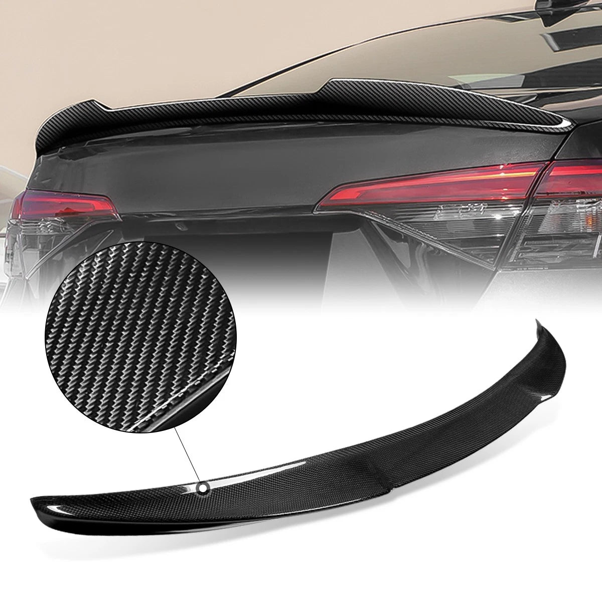 Honda Civic 11th Gen Sedan 2022-2025 - V Style Carbon Fiber Spoiler