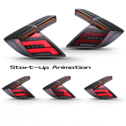 Honda Civic Hatchback & Type R (2016–2021) – V2 Smoked LED Sequential Tail Light Set