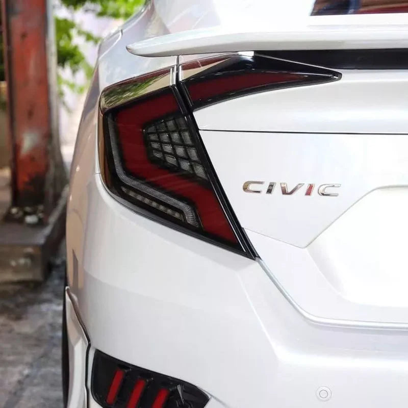 Honda Civic 10th Gen (2016–2021) – Smoked G Series Style LED Tail Light Set