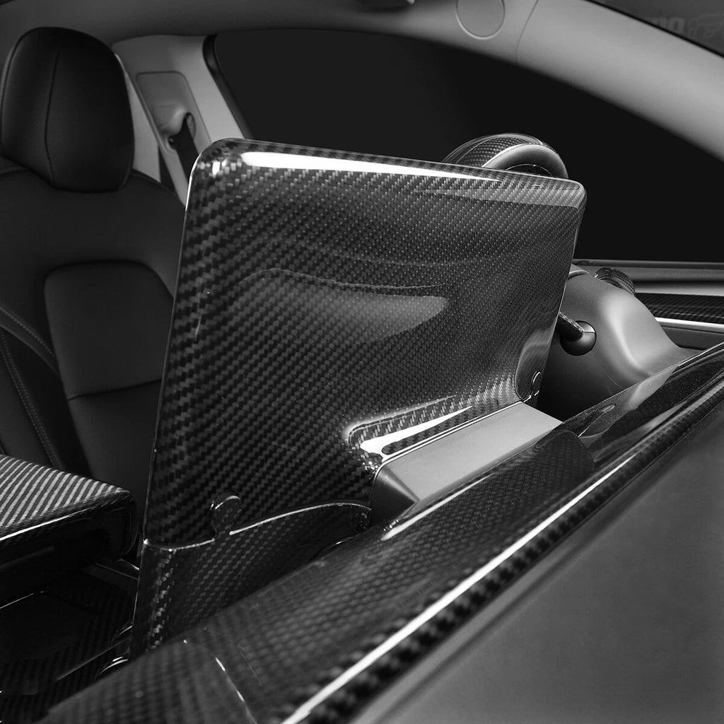Tesla Model 3 & Model Y (2017–2023) – Carbon Fiber Display Shade Cover