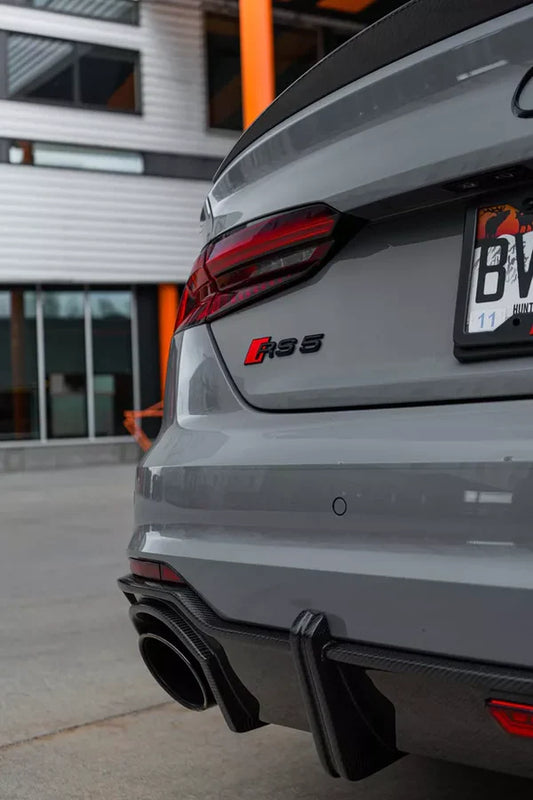 Audi RS5 B9.5 (2020+) - Carbon Fiber Rear Diffuser with LED Light
