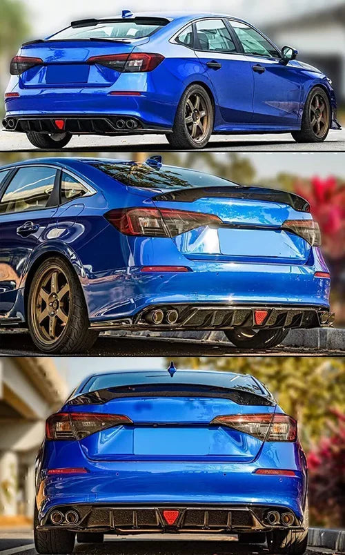 Honda Civic Sedan (2022–2024) – Gloss Black Rear Diffuser with LED Light