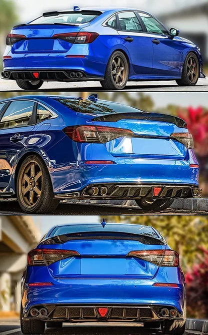 Honda Civic Sedan (2022–2024) – Gloss Black Rear Diffuser with LED Light