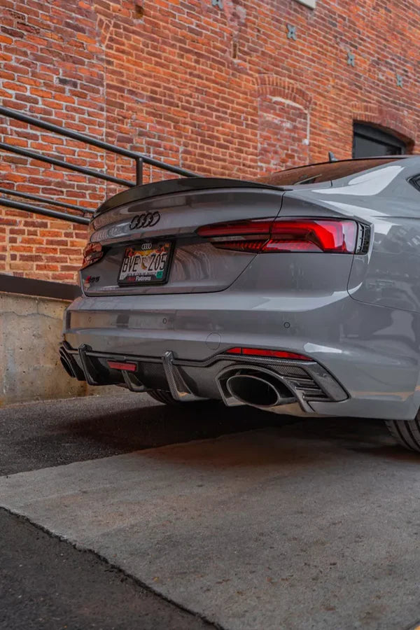 Audi RS5 B9.5 (2020+) - Carbon Fiber Rear Diffuser with LED Light