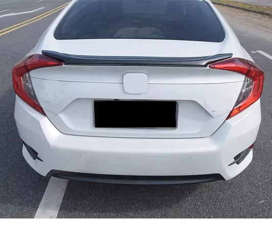 Honda Civic Sedan 10th Gen (2016-2021) - Carbon Fiber Rear Trunk Lip Spoiler